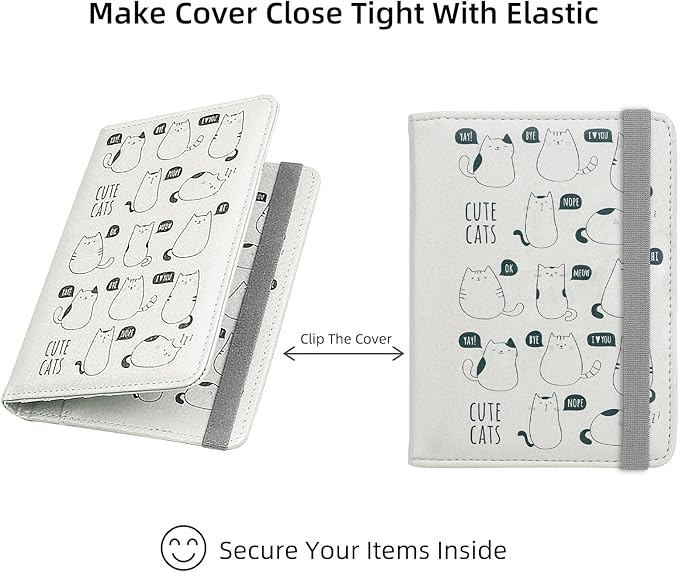 WALNEW Passport Holder for Travel, RFID Passport Cover Wallet for Women Men, PU Leather Passport Book Card Holder Case with Pen, Travelling Essentials for Flying