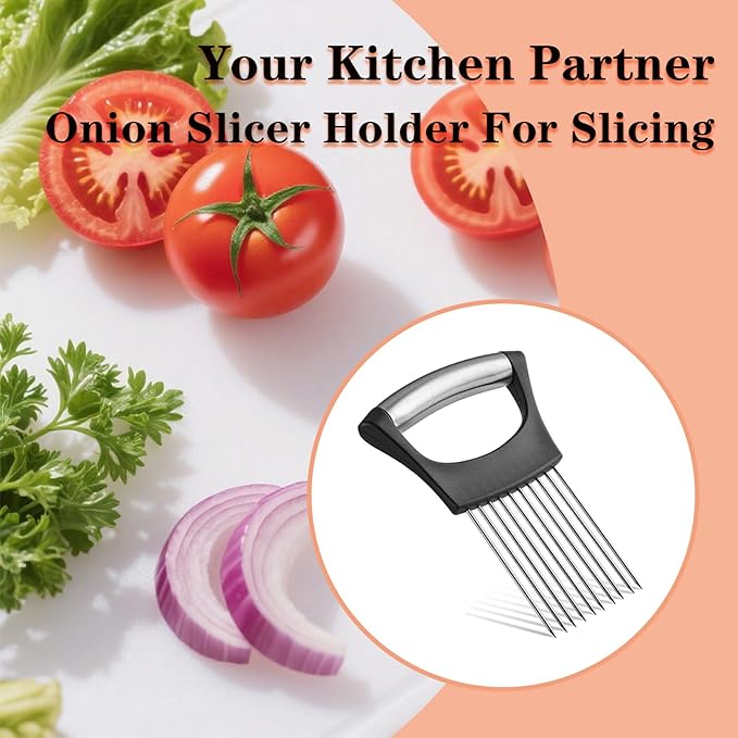 2PCS Onion Holder for Slicing, Onion Slicer Holder, Onion Cutter Vegetable Chopper for Slicing of Tomatoes, Avocados, Eggs and Other Vegetables, Multi-functional Kitchen Gadgets
