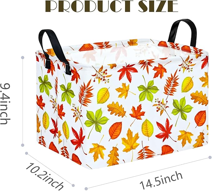 Thanksgiving Storage Basket Pumpkin Fall Storage Bin Family Gathering Gifts Basket Waterproof Toy Box Collapsible Clothes Organizer Nursery Bin for Bedroom Home Dorm
