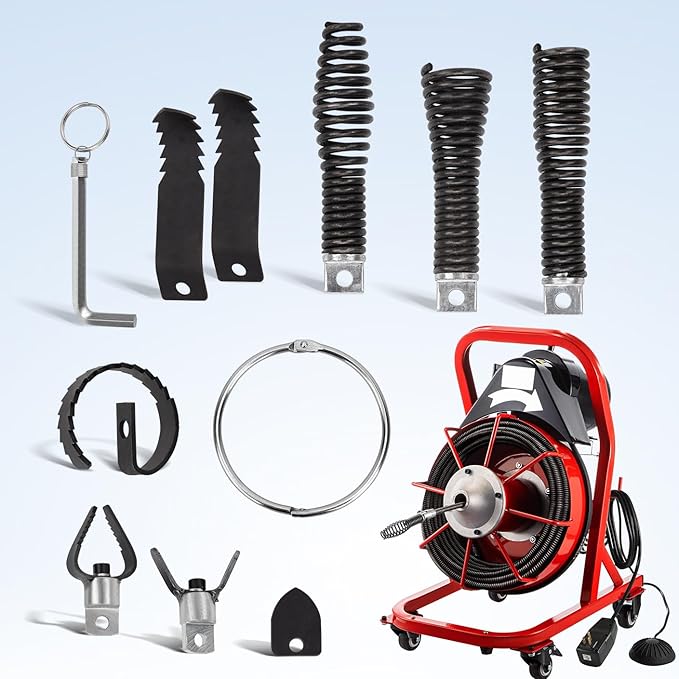 Drain Snake Drill Attachments - Drain Cleaner Combination Cutter Heads, Used in 50FT-100FT Electric Drain Snake, Suitable for 5/16-inch to 3/4-inch Drain Snake Cable for 1-4"Pipe,10 PCS