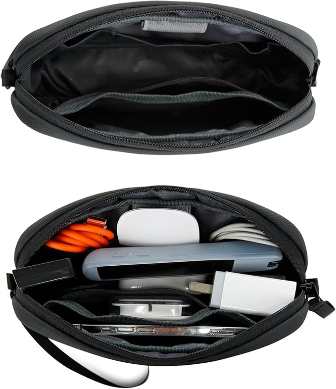BANGE Travel Organizer Case, Water Resistant Electronics Travel Bag Organizer for Cable, Tech Pouch Accessories Carry Storage for Cord, Phone, Cables, USB Flash Drive, Daily Items