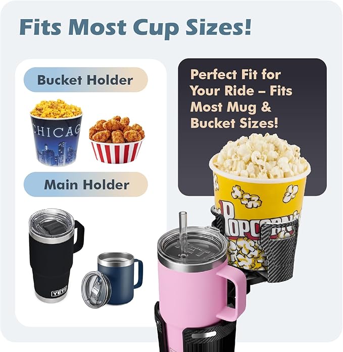 OtterVerz 11 Upgraded Car Cup Holder Expander,2 in 1 Extra Cup Holder for Car, Double Automotive Cup Holder Extender Adapter, Fits Hydro Flask, Yeti, Nalgene, 32/40 oz Large Bottles Drinks Mugs