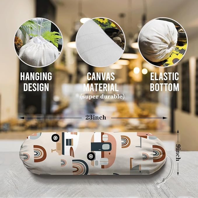 Stylish Painting Plastic Bags Holder, Grocery Bag Organizer for Home Kitchen Pantry, Plastic Bags Storage Container Dispensers, Kitchen Housewarming Gifts for Women, Pattern Garbage Bag 48