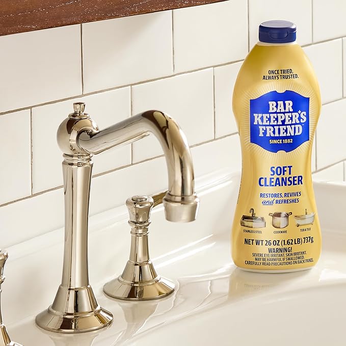 Bar Keepers Friend Soft Cleanser Liquid, 26 oz x 2, Multipurpose Surface Cleaner for Rust Stains, Soap Scum & Grease from Stainless Steel & More