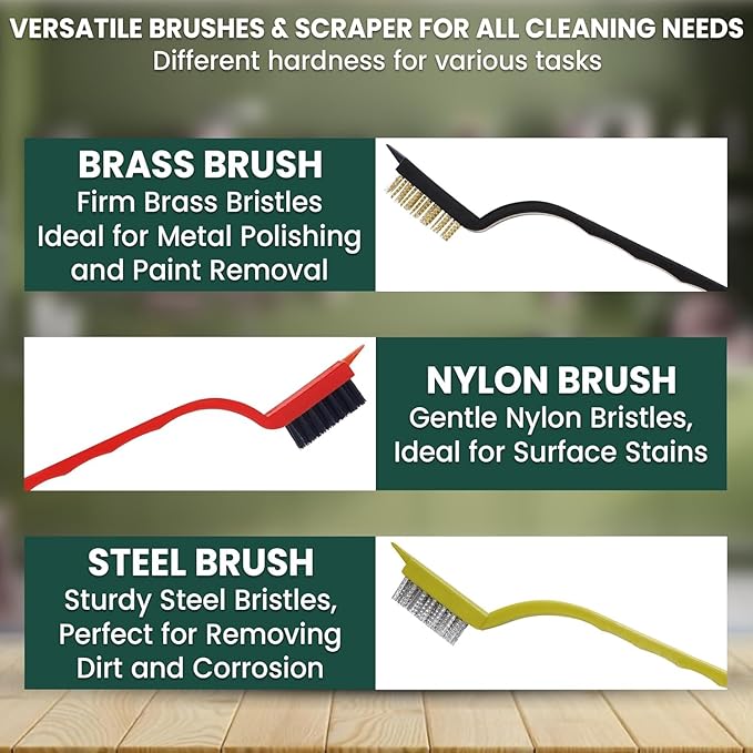 14 Pcs Crevice Cleaning Brush Set – Hard Bristle Cleaning Tools for Grout, Tile Floors, Gaps & Narrow Spaces – Multi-Purpose Grout Scrub Brush for Cleaning Bathroom, Shower, Window Tracks, Kitchen