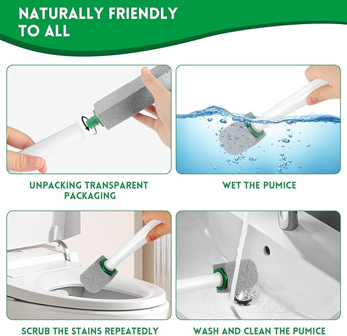 Pumice Stone Toilet Bowl Cleaner With Long Handle Pumice Stone Toilet Cleaner Rust and Grease Stain Clean Suitable for Toilets Bathroom Sink,BBQ 2 Wand+ 10 Pack Pumice Stones