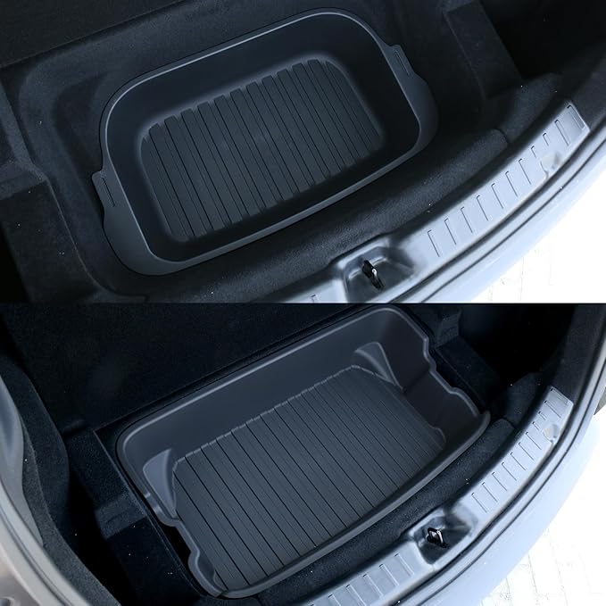 Tempsnow 2 Pcs Trunk Organizer for 2025 2026 Tesla Model Y Juniper Trunk Storage Box Organizer Tray