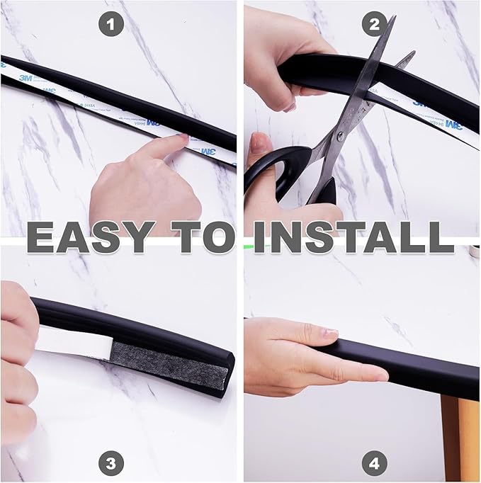 Baby Proofing Edge and Corner Guards, (20ft Edge + 8 Corners) Safety Furniture Bumper, Baby Corner Protector for Fireplace, Table, Stair, Cabinet, 3M Adhesive, Black