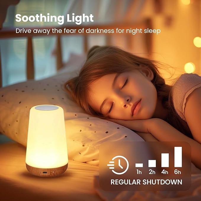 2-Pack LED Bedside Touch Desk Light,Small Night Light, Portable Desk Edge Light with 13 RGB Colors, Night Light for Bedroom/Nursery/Bathroom/Hallway/Outdoor/Living Room