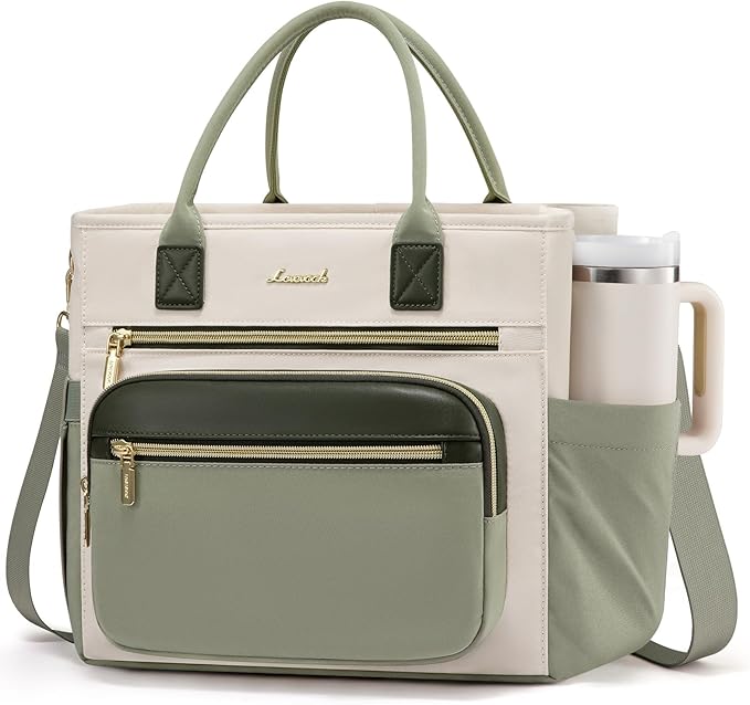 LOVEVOOK Insulated Lunch Bag Women,Wide Opening Adult Lunch Box Women with Cup Holder,X Large Leakproof Cooler Bag for Work Picnic Beach Family College Mom,Lunch Teacher Breast Pump Diaper Tote Bag