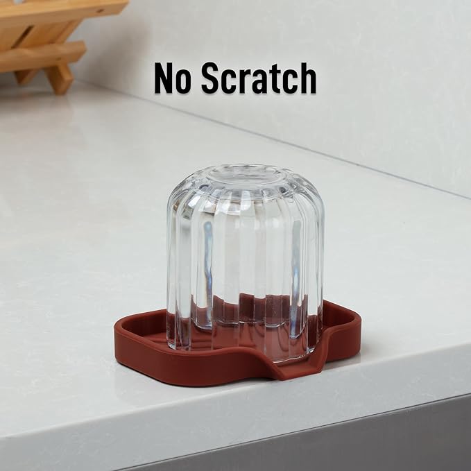 Zulay Kitchen Small Silicone Sponge Holder (4.9x3.3”) – Space-Saving Sink Organizer Tray for Sponge, Soap, Brush & More – Compact Non-Slip Dish for Kitchen & Bathroom (Canyon Rose)