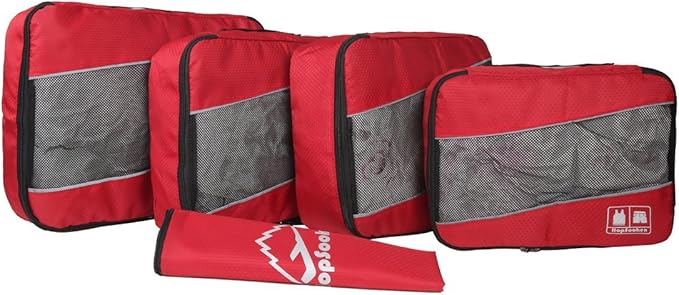 5 Set Packing Cubes for Travel Large Suitcase Luggage Organizer Bags Travel Accessories Vacation 4 Cubes 1 Laundry Pouch Bag