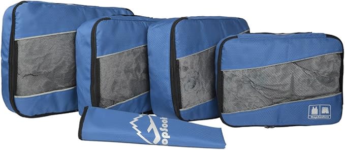 5 Set Packing Cubes for Travel Large Suitcase Luggage Organizer Bags Travel Accessories Vacation 4 Cubes 1 Laundry Pouch Bag