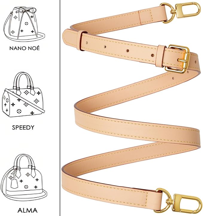 Genuine Vachetta Leather Crossbody Strap Genuine Leather Adjustable Replacement Strap for Shoulder Bag Handbag Purse