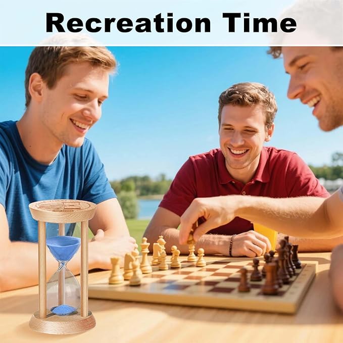 2 Minute Sand Timer, 2 Min Wooden Hourglass, Wood Mini Sand Clock, Two Minute Sandglass, Reloj De Arena, Small Hour Glass for Toothbrush Timer, Kitchen, Desk Decor, Work, Game, Gift, Blue