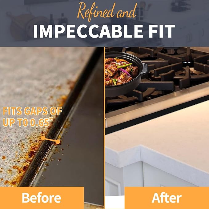 Upgrade 316 Stainless Steel Stove Gap Covers, 2 Pack Stove Gap Filler ALMCALS Stove Gap Guards Range Trim Kit Heat Resistant Oven Gap Filler Between Stovetop and Counter