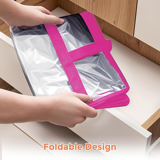 Budding Joy Clear Zippered Storage Bags for Clothes, 40L Closet Organizers and Storage Containers, Vinyl Moving Bag for Bedding, Linen, Blankets, Comforters, Clothing & Toys