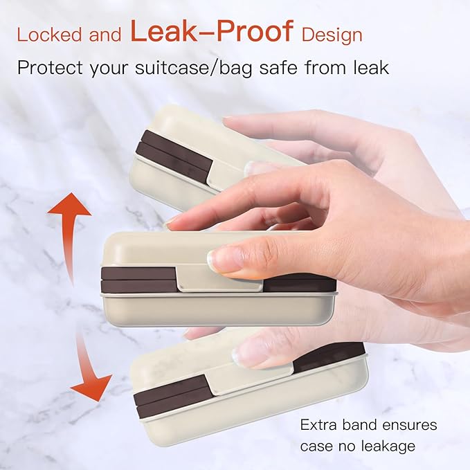 Quatish Bar Soap Holder Dish 1 Pack for Shower, Travel Soap Case with Lid for Gym, Camping Essentials, Hiking, Travel Size Toiletries, Portable, Leakproof, Brown