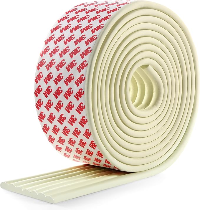 Dovesail Upgrade Baby Proofing Edge Corner Protector,16.4ft Edge Guards Padding with 3M Adhesive, Extra-Wide Soft Rubber Foam Padding, Furniture, Sharp Edge Safety Corner Edge Bumper Guard-Cream