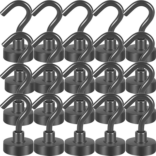 Neosmuk Magnetic Hooks, Cruise Ship Essentials, 32lb+ Heavy Duty Magnetic Hooks for Cruise Cabins, Refrigerator, Grill, Hanging, and Travel | Extra Strong Must-Haves Magnet Hook, Grey