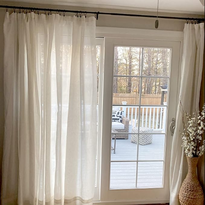 WeeksEight 44 Pack Black Curtain Rings with Clips, Curtain Hooks Hangers Clip Rings for Hanging Drapes Bows Hat, Drapery Rings 1 in I D, Fits up to 5/8 in Diameter Curtain Rod.