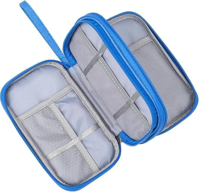 Travel Cord Organizer Case, Electronic Accessories Bag, Tech Electronic Case, Electronics Travel Organizer Bag for Cable, USB, Cord, Charger, Phone, Power Bank, Earphone (Blue, Large)