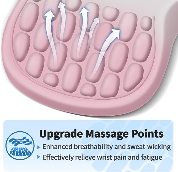 YIWEI Ergonomic Mouse Pad with Wrist Rest - Comfortable Office Mousepad with Memory Foam Wrist Support for Carpal Tunnel Relief, Mouse Pads with Non-Slip Base for Gaming and Home (Gradient Pink)