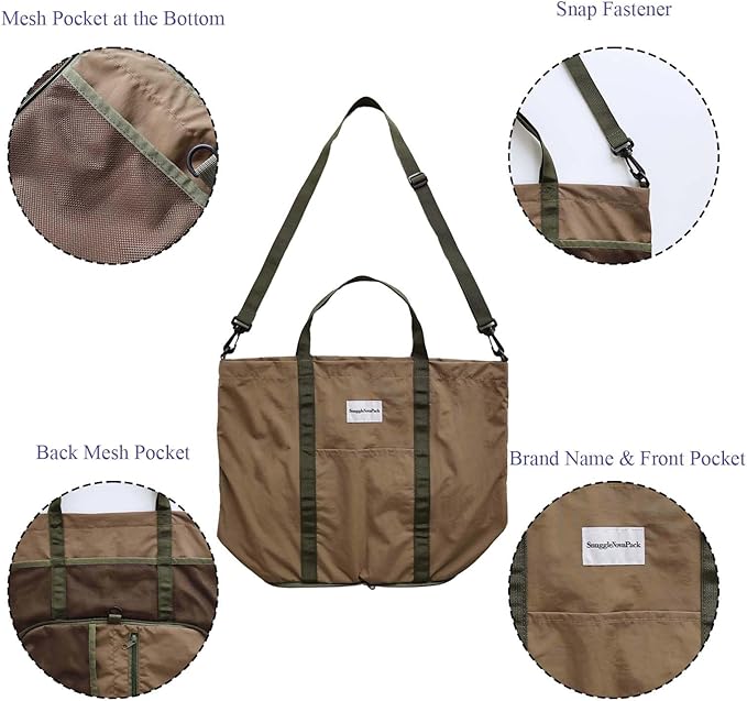 Foldable Travel Tote Bag, Water-Resistant Tote Bag with 3 External Mesh Pockets for Travel, Daily Use, Outdoor