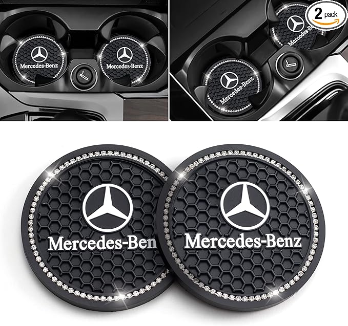 Car Cup Holder Coaster for MercedesBenz Recessed Silicone Cupholder Coaster Interior Accessories 2.75IN 2Pack