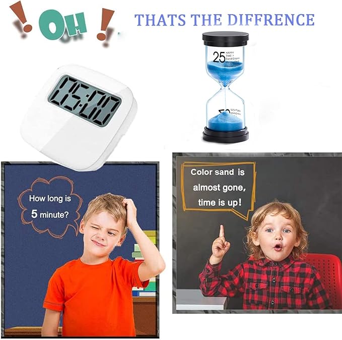 25 Minute Sand Hourglass Timer: Plastic Sand Clock 25 Min, Extra Blue Reloj De Arena, Unity Hour Glass Colorful Sandglass Timer for Kids, Games, Classroom, Kitchen, Decoration