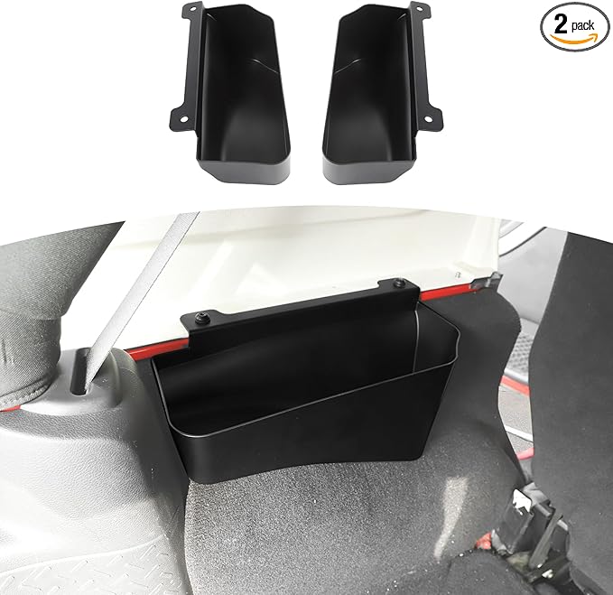 RT-TCZ for Wrangler JK Rear Wheel Well Storage Organizer Bin, Trunk Storage Box for Jeep Wrangler JK JKU 2007-2017 Sport X Sahara Rubicon 4 Door Black Accessories 2pcs