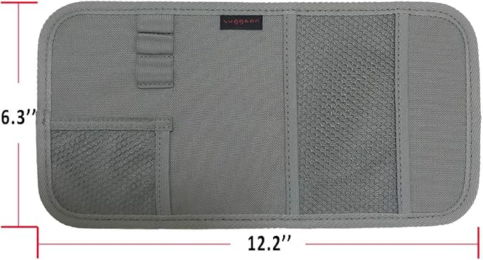 ZugGear Car Sun Visor Organizer, Auto Visor Holder Interior Accessories Pocket Organizer - Car Registration Holder Document Storage Pouch Pen holder - Grey