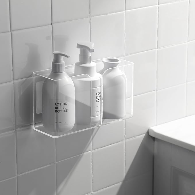 YIGII 3 Pack Acrylic Cabinet Door Organizer, Kitchen Cabinet Organizers for Tupperware Lid, Wall Mounted Clear Storage Bin for Pantry Door Organizer, RV Storage and Organization Heavy Duty Slim Basket