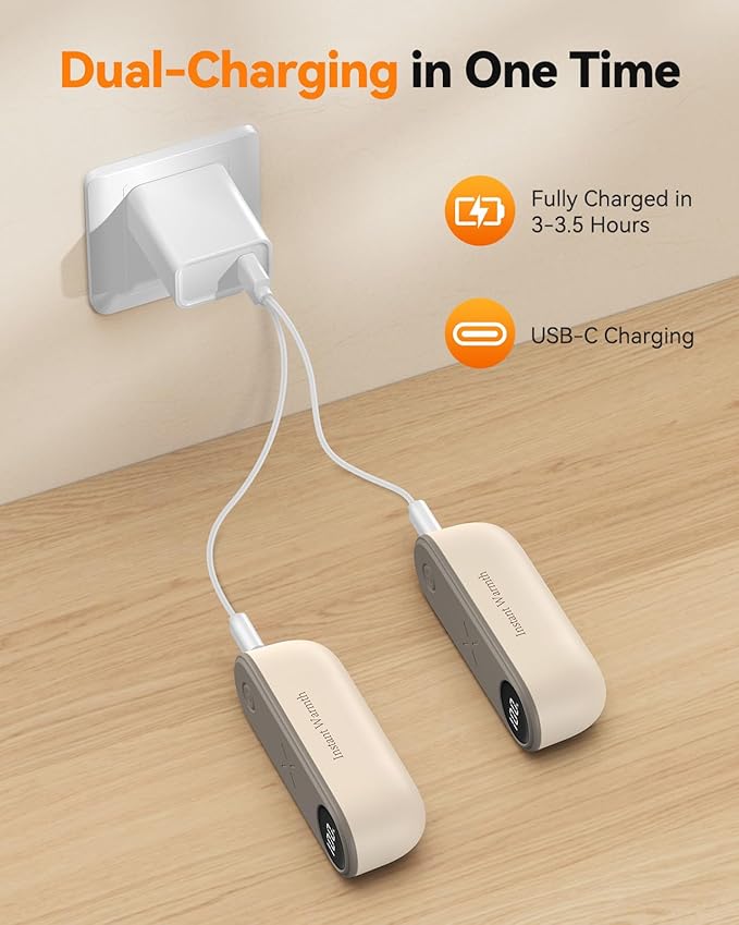 2 in 1 Hand Warmers Rechargeable, Magnetic Electric Hand Warmer 8000mAh USB-C, 3 Heat Levels up to 140°F, Quick Heating Portable Hand Warmers, Gifts