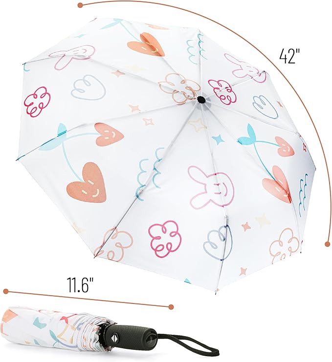 Mr. Pen- Windproof Travel Umbrella, Small Water-Resistant Automatic Folding Umbrella for Rain and Sun, Light, Compact and Portable for Women & Men, Fits Car & Backpack