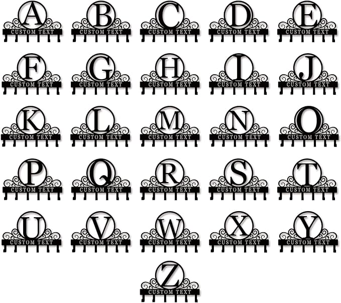 Personalized Initial Key Holder for Wall, Decorative Metal Key Holder Wall Mount, Key Hooks Coat Rack Monogram Decor, Perfect for Bathroom, Living Room, Kitchen, Anniversary Housewarming Gift