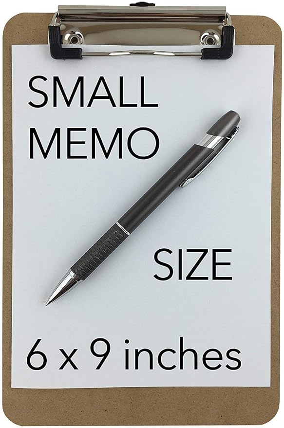 Trade Quest Memo Size 6'' x 9'' Clipboard Low Profile Clip Hardboard (Pack of 1)