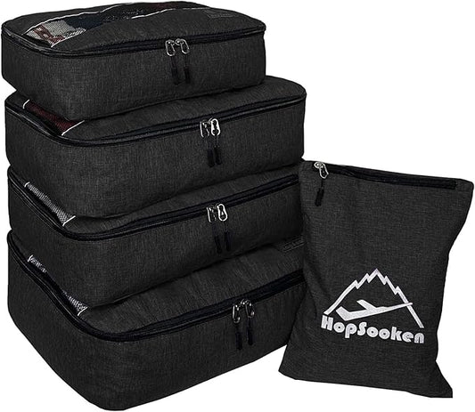 5 Set Packing Cubes for Travel Large Suitcase Luggage Organizer Bags Travel Accessories Vacation 4 Cubes 1 Laundry Pouch Bag