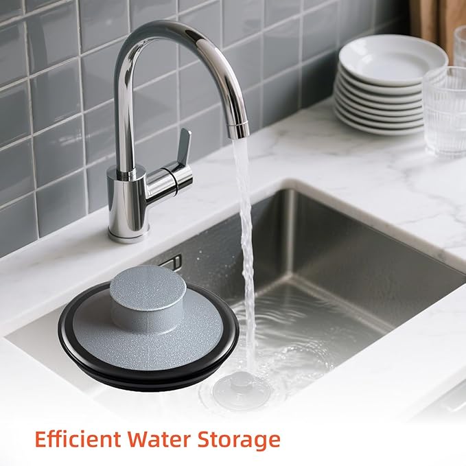 RQYEKDO Kitchen Sink Stopper, Stainless Steel 3-1/2 inch Universal Sink Plug Cover for Garbage Disposal Flange Drain,Fit for InSinkErator, Moen,Waste Maid, and More（Gray