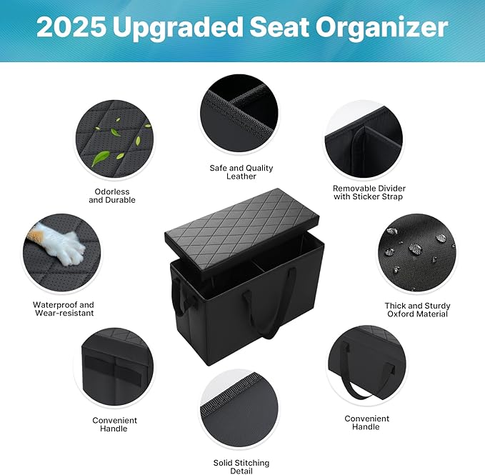Mixsuper Liner Car Seat Organizer for 2015-2020 Chevrolet Suburban/GMC Yukon XL, Console Organizer Backseat Box for Chevy Suburban, Dog Toy Box Storage Bin Kids Toys Baby Supplies Travel Accessories