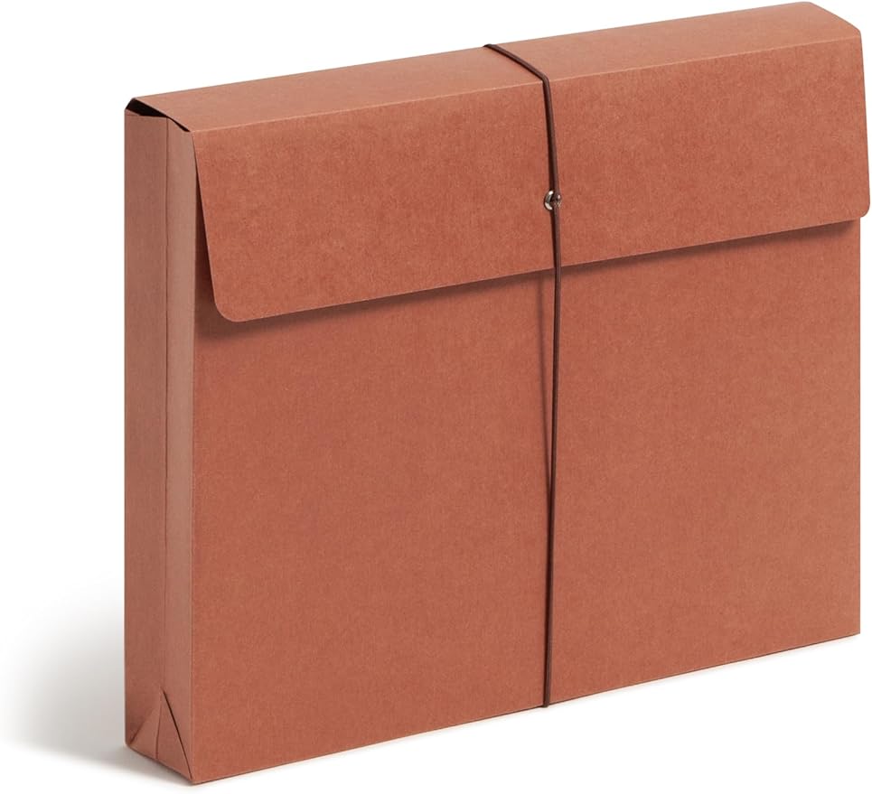 Smead 100% Recycled Expanding File Wallet with Flap and Cord Closure, 2" Expansion, Legal Size, Elastic Closure, Redrope, 10 per Box (77171)