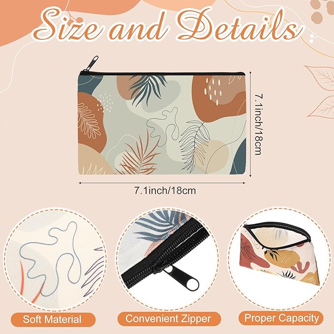 Reginary 20 Pieces Boho Cosmetic Bag for Women, Roomy Boho Makeup Bags with Zipper Toiletry Bag Pouch Travel Accessory Organizer Gifts, 7 x 4.3 Inches