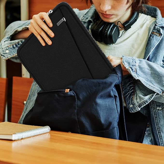 15 Inch Laptop Sleeve, Durable Computer Carrying Bag Protective Case Cover Briefcase Handbag with Front Pocket, Slim Laptop Case Cover for 15.4 Inch HP, Dell, Lenovo, Asus, Notebook, Black