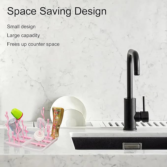 Travel Baby Bottle Drying Rack,Foldable Portable Bottle Drying Rack,Holds Up to 12 Baby Bottles,Suitable for Baby Travel,Indoor Kitchen,Living Room