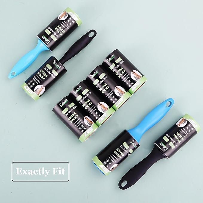 4 inch Lint Roller Refills for Amazon PetLovers Evercare Albatross and More Standard Lint Rollers, Extra Sticky 90 Sheets per Refill, Pack of 4 Rolls, 360 Sheets Total (1 1/2 inch Inside Dia.)