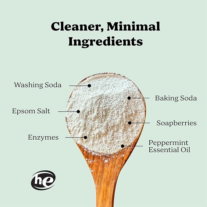 Pronounce Laundry Detergent Powder Alternative | Cleaner Ingredients. Safer for Sensitive Skin. Stain + Smell Fighting. With Essential Oils. HE Safe (Peppermint, 120 Loads)