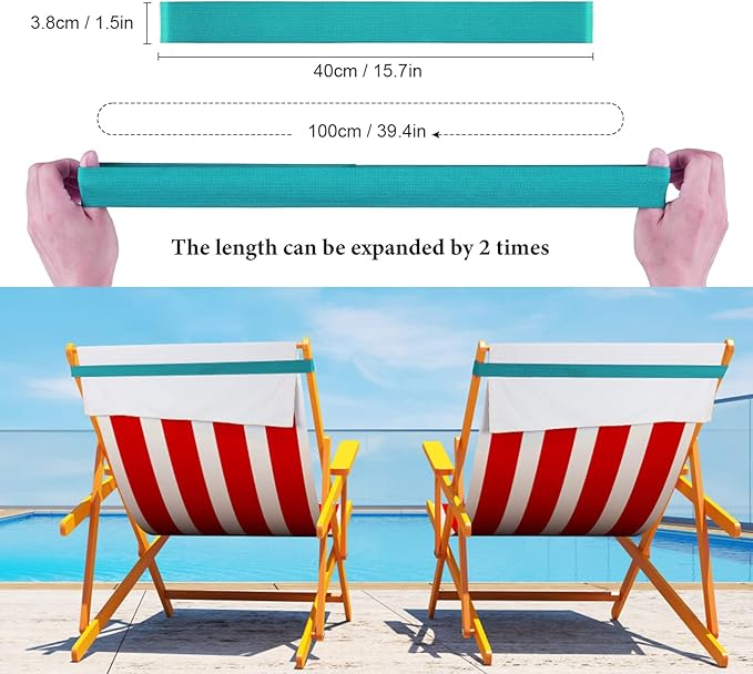 The Better Towel Chair Clips (4 Pack) - Turquoise Beach Towel Clips & Holder for Pool & Cruise Ship Essentials