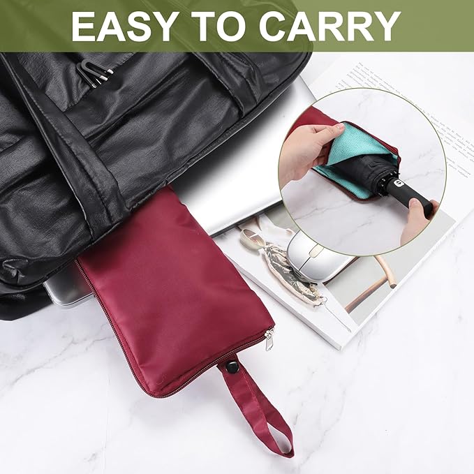 uxcell Wet Umbrellas Bag, 11 x 5 Inch Waterproof Oxford Cloth Reversible Umbrellas Sleeve Cover Portable Waterproof Case for Wet Travel Folding Umbrellas Travel Home Outdoor, Burgundy