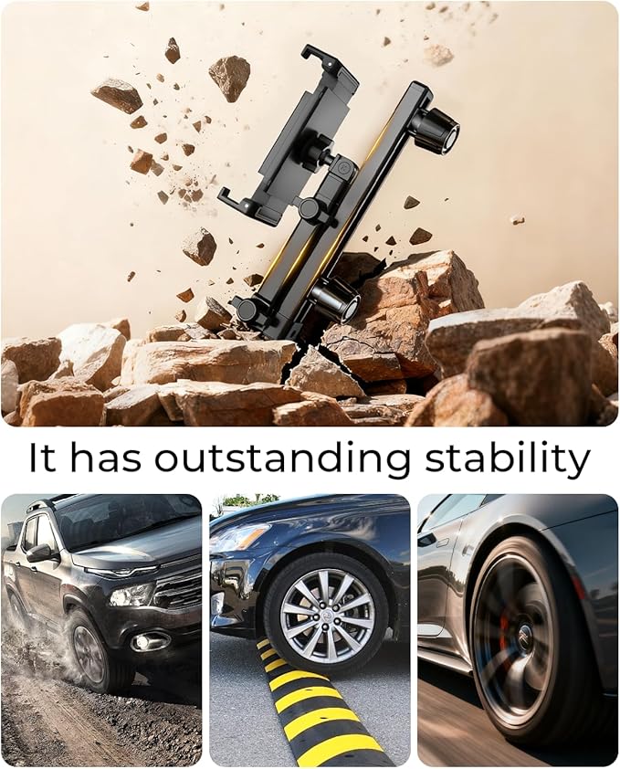 Tablet Holder for Car, Angle-Adjustable Car Headrest Mount Holder for Kids, Road Trip Essentials Compatible with 5.5-11" Devices (2 Pack)