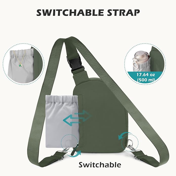 TOPEAST Anti Theft Crossbody Bags for Women Men, Small Sling Crossbody Bag Travel Purse Shoulder Wallet with RFID Blocking
